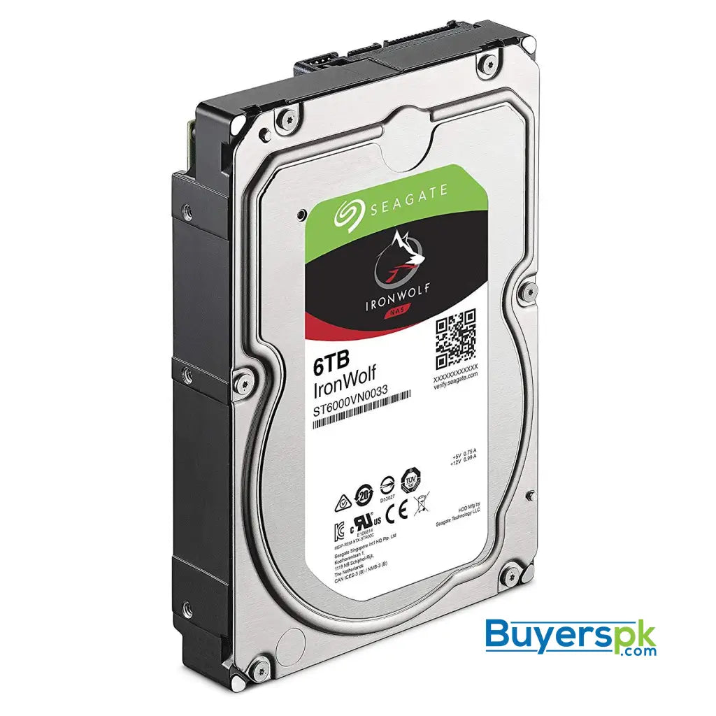 Seagate IronWolf NAS 7200RPM Internal SATA Hard Drive 6TB 6Gb/s 3.5-Inch (ST6000VN0033) 3 Yrs Warranty - Hard Drive Seagate IronWolf NAS 7200RPM Internal SATA Hard Drive 6TB 6Gb/s 3.5-Inch (ST6000VN0033) 3 Yrs Warranty - Hard Drive